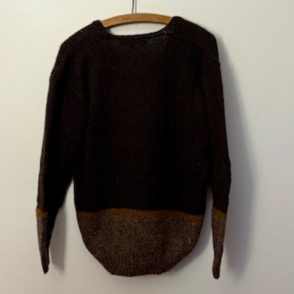 PERRY ELLIS Vintage (1980) 100% Wool Handknit Sweater - Picture 2 of 5